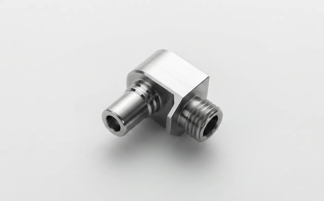 L-shape three-way fitting turn-mill
