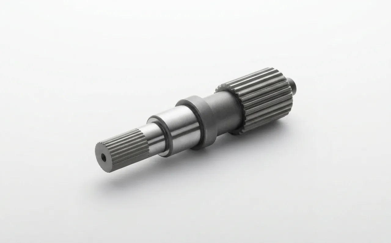 Splined shaft machined at both ends